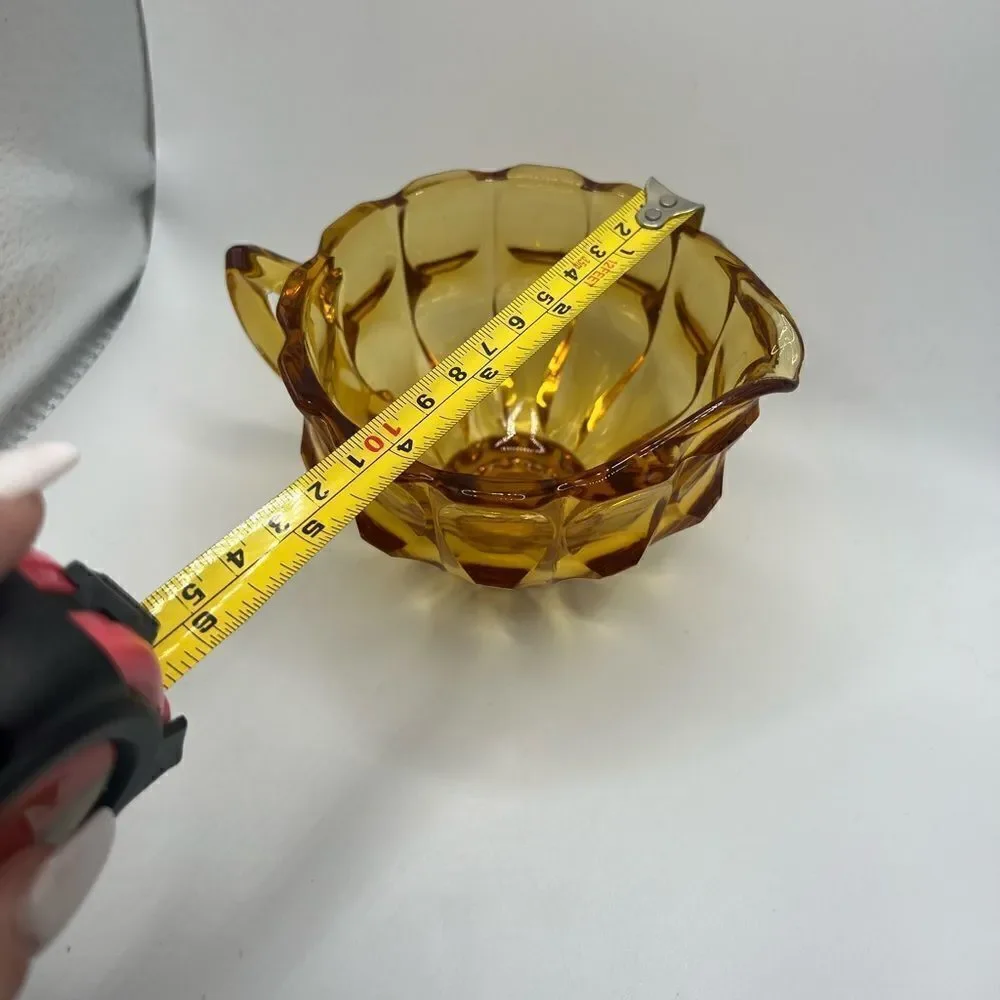 Fenton Valencia Amber Creamer Glass Vintage Glass